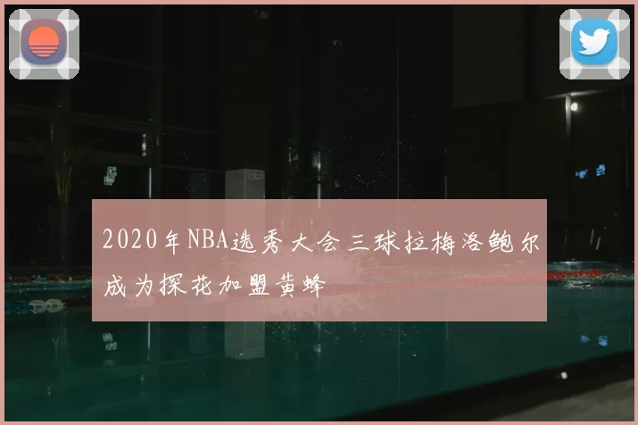 2020年NBA选秀大会三球拉梅洛鲍尔成为探花加盟黄蜂